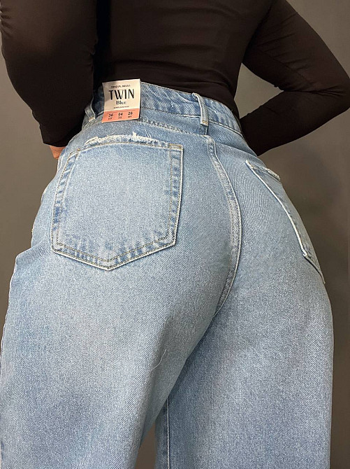 Джинсы женские Twin 1537-420 Palazzo Wide leg широкие палаццо высокая талия голубые, голубой, 38, 38, 80 см, 114 см Киев - изображение 6