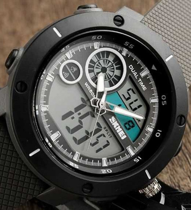 Годинник наручний (годинник) SKMEI 1361 чорний із сірим ремінцем. Київ - фото 2