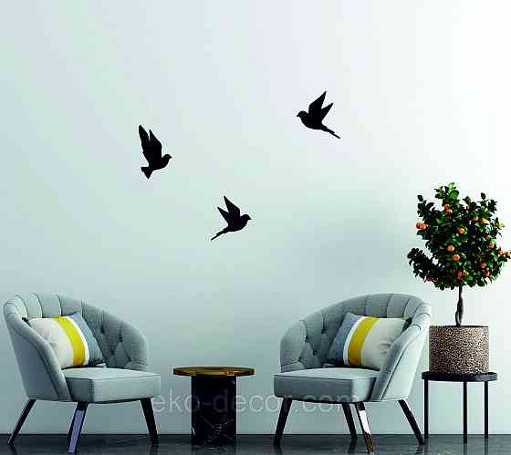 Декоративне настінне Панно «Пташка» Декор на стіну(ціна за 1шт) 30*21 см, Чорний Київ