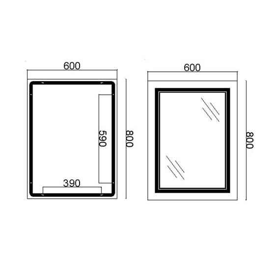 Дзеркало настінне прямокутне сенсорне Qtap Cardinal 600х800 з LED-підсвіткою Touch, з антизапотіванням Харків