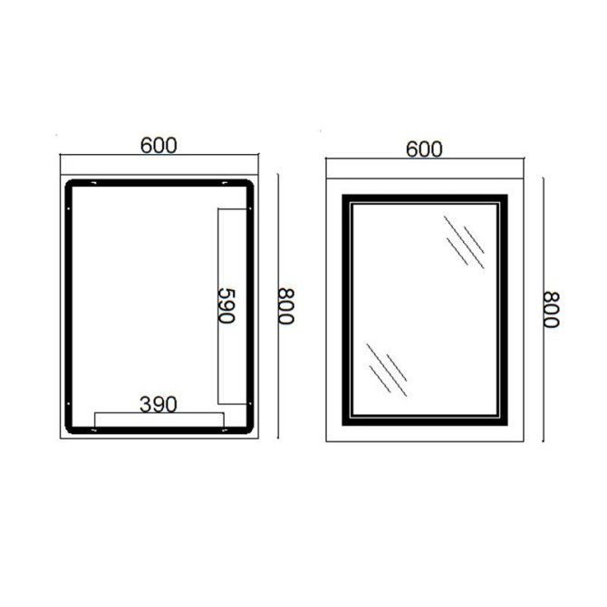 Дзеркало настінне прямокутне сенсорне Qtap Cardinal 600х800 з LED-підсвіткою Touch, з антизапотіванням Харків - фото 2