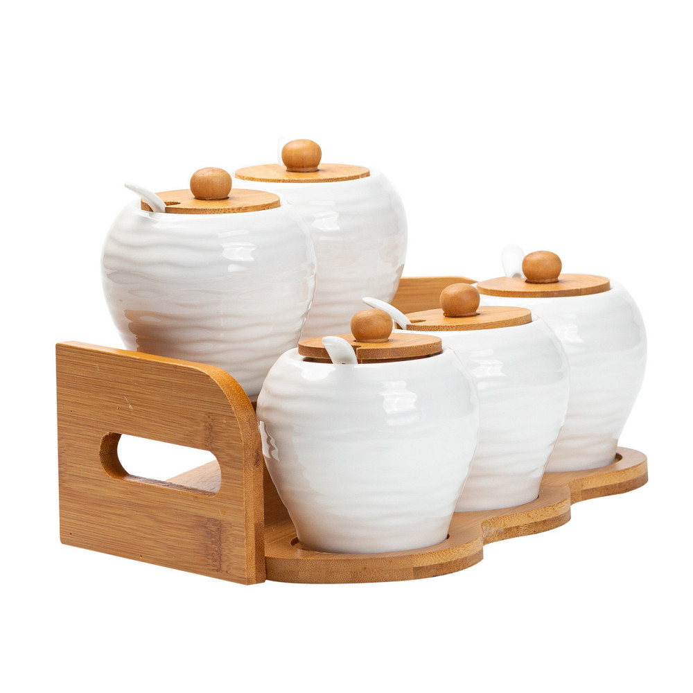 Yiwu Набір банок для сипучих продуктів з 5 штук по 250 мл порцелянаовий Коломыя - изображение 6