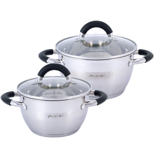 Набір каструль 4 предмети (каструлі 2,1/2,9л) нержавіюча сталь 5753 KAMILLE Житомир - изображение 1
