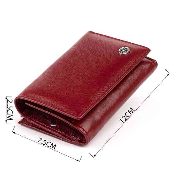 Горизонтальне портмоне зі шкіри жіноче на магніті ST Leather 19333 Бордове Київ