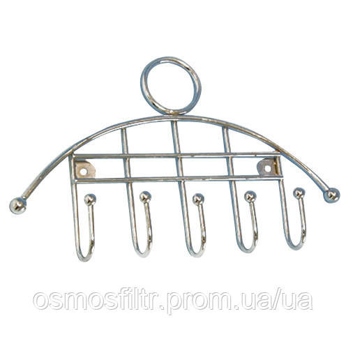 Планка для ключів Axentia з 5-ма гачками хром 27х17 см (701725) Київ - фото 1