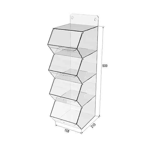 Диспенсер EKOSTAR вертикальный для мармеладов, снеков, орехов 4 ячейки Киев