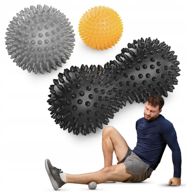 Набір масажних м'ячів Trex Sport TX-003MSB 3в1 для йоги та фітнесу PVC Київ - фото 2