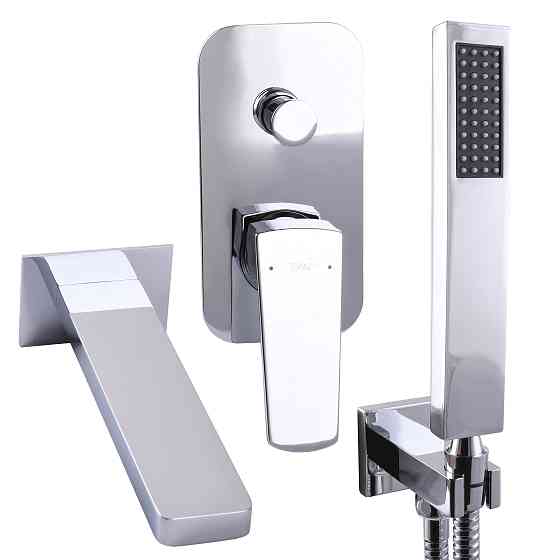 Змішувач для ванни вбудований TOPAZ LEXI TLG 21202-H21 2 виходи, лійка ручна, вилив 190мм Луцк