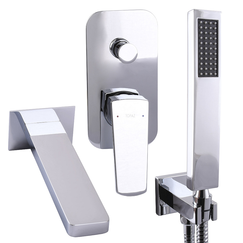 Змішувач для ванни вбудований TOPAZ LEXI TLG 21202-H21 2 виходи, лійка ручна, вилив 190мм Луцк - изображение 3