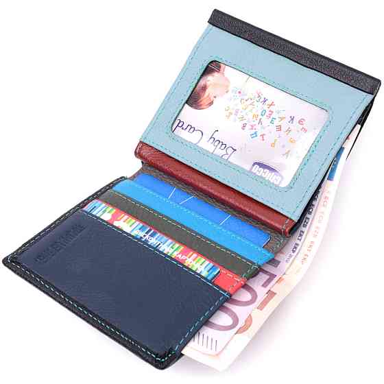 Жіночий оригінальний гаманець середнього розміру з натуральної шкіри ST Leather 19500 Чорний Київ