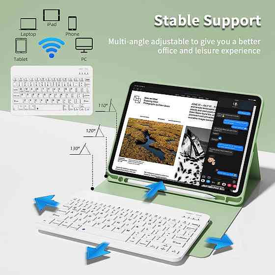 Чехол с клавиатурой для iPad Air 11-inch(M2) 2024/ iPad Air 5 2022/Air 4 2020 10.9/iPad 4-го покол. 10.9 / iPad Pro 11 2018 Днепр