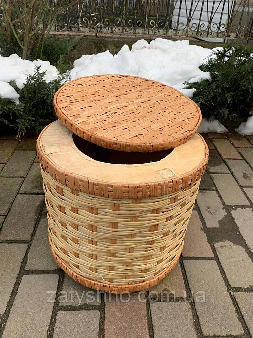Пуфик-корзина  из лозы, плетеный, круглый Киев - изображение 5