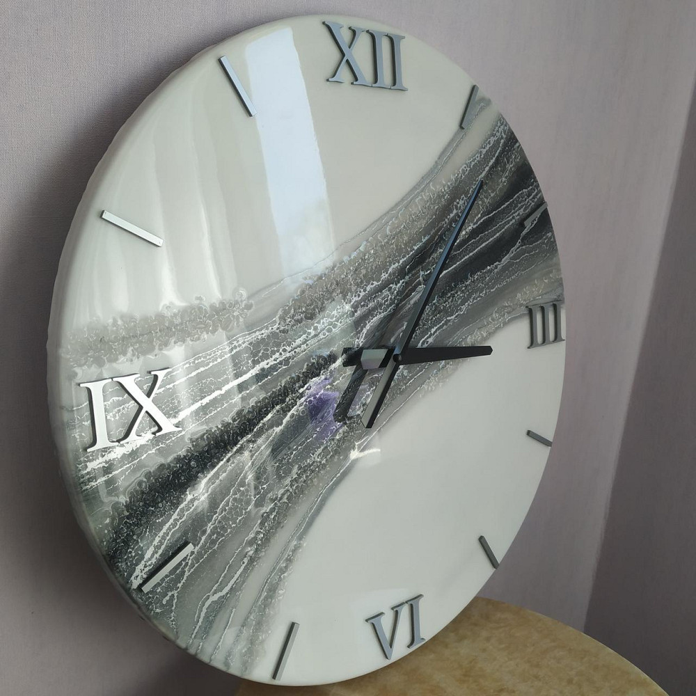 Часы настенные 50 см из эпоксидной смолы ручной работы Днепр - изображение 2