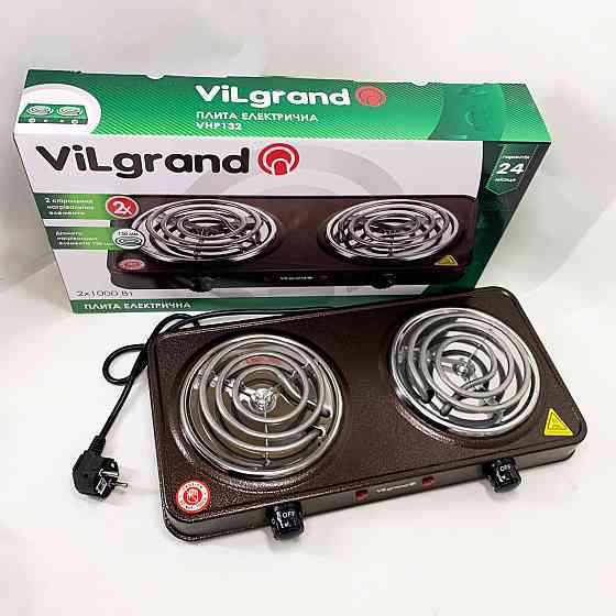 Мини электроплита ViLgrand VHP132 2000 Вт, Мини электрическая плита, Електрическая настольная плита GW-98 Львов
