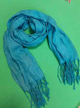 Шарф бирюзовый женский - размер шарфа приблизительно 170*65см, 100% полиэстер Киев