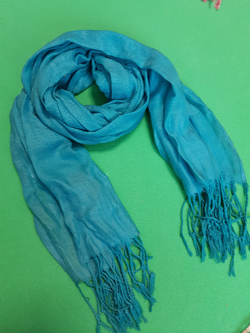 Шарф бирюзовый женский - размер шарфа приблизительно 170*65см, 100% полиэстер Киев - изображение 2