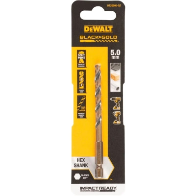 Свердло DeWALT по металу EXTREME IMPACT Black&amp;Gold, HSS-G, 5 х 94,5 х 56 мм, 1 шт. (DT20606) Вінниця - фото 1