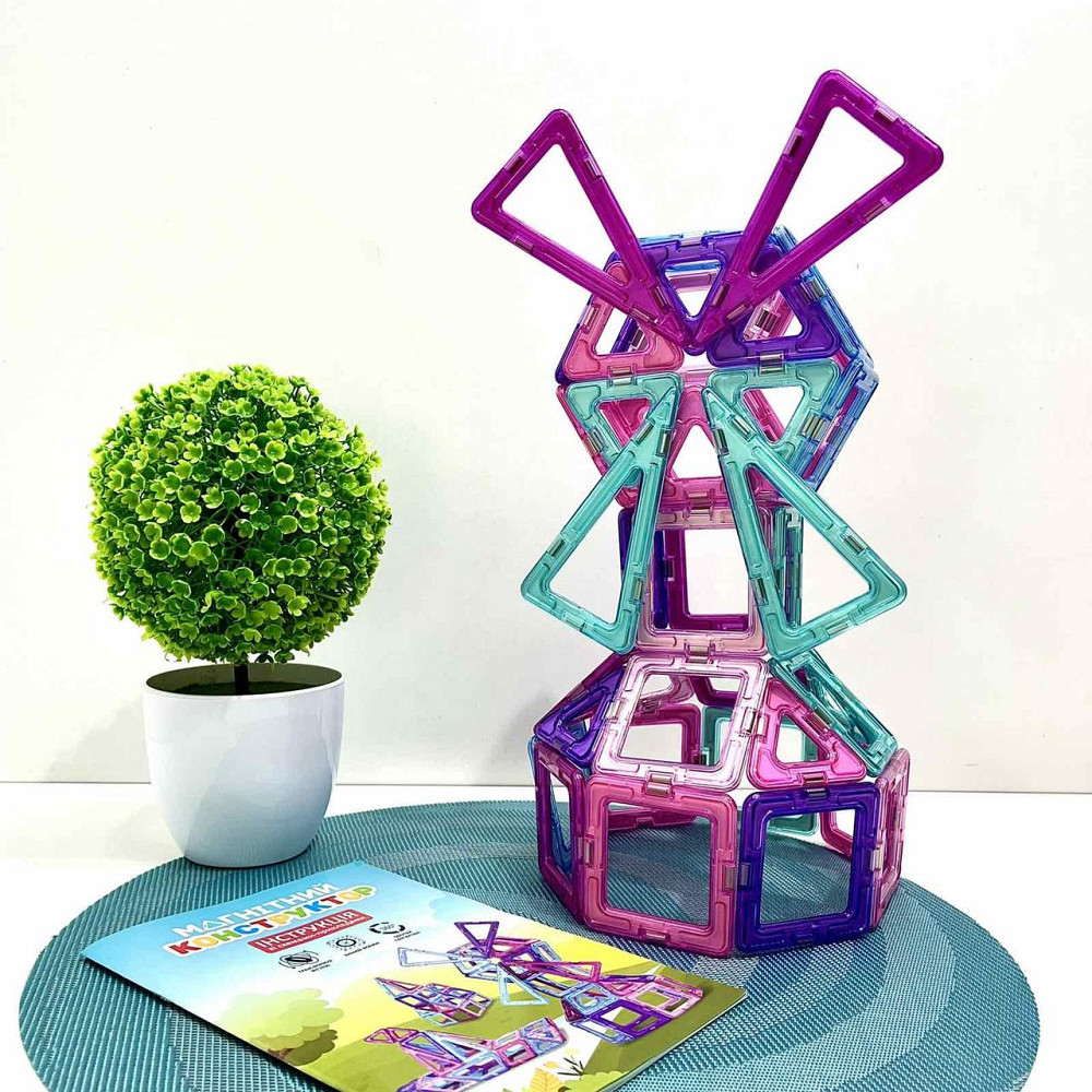 Конструктор магнітний Limo Toy 62 деталі кольорові блоки (LT8003) Чернігів - фото 2