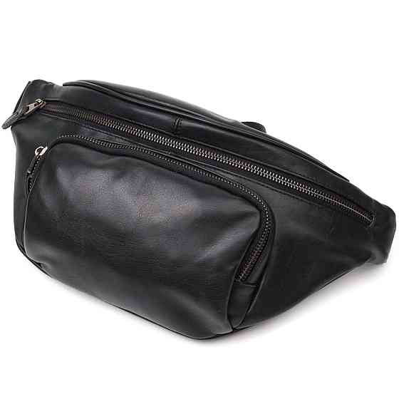 Уникальная мужская сумка через плечо из натуральной кожи SHVIGEL sale_15012 Черная Киев