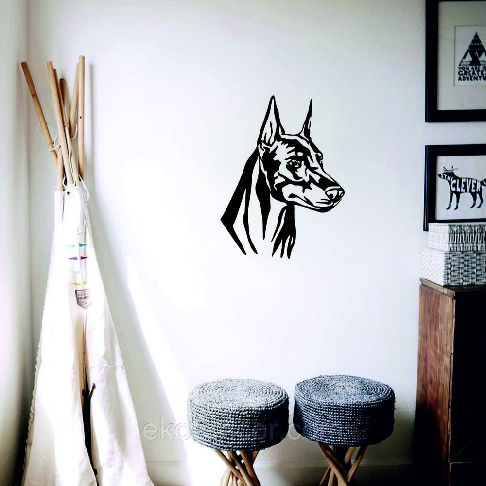 Декоративне настінне Панно «Доберман», Декор на стіну 110*83 см, Чорний Київ - фото 7