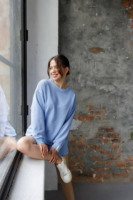 Костюм спортивний жіночий худі з шортами Блакитний M/L Харків - фото 1