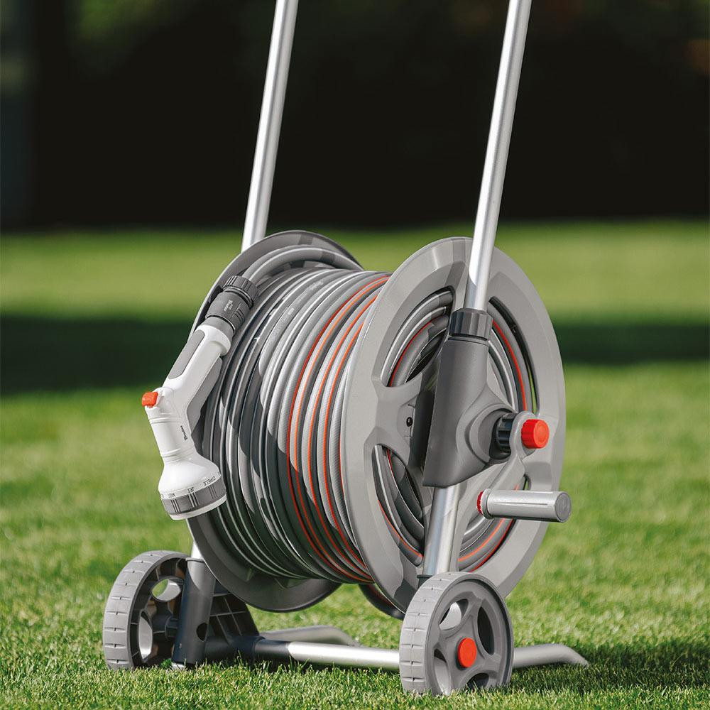 Металевий візок зі шлангом 1/2" 30м та аксесуарами, комплект для поливу, SILVER PRO SET, WHITE LINE, WL-AG33330SET1 Київ - фото 4