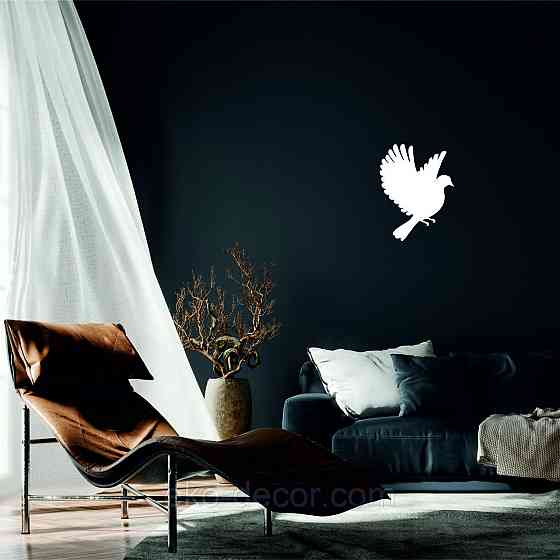 Декоративное настенное Панно «Птичка» Декор на стену(цена за 1шт) 20*15 см, Белый Киев