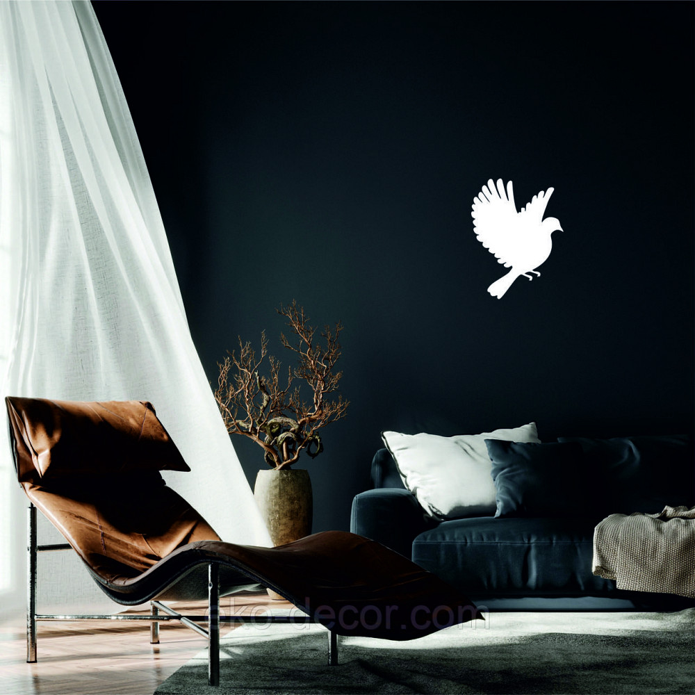 Декоративное настенное Панно «Птичка» Декор на стену(цена за 1шт) 20*15 см, Белый Киев - изображение 2