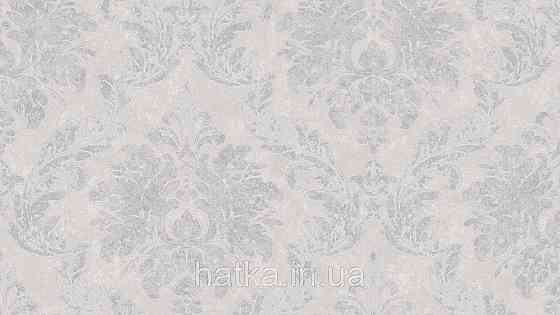 Шпалери метрові вінілові на флізеліні Sintra Classic класика вензель структурні сріблясті на бежевому 406625 Київ