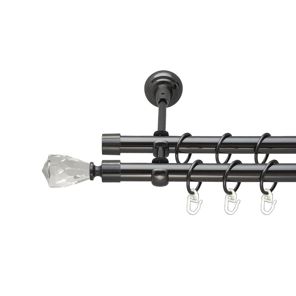 Карниз Orvit Лучетта металевий дворядний відкритий Онікс 19\19 мм 200 см (00-00014942) Львів - фото 1