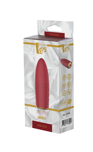 Компактный вибромассажер с рельефной поверхностью Dream Toys Marly, бордовый, 11 х 4 см Sex Aura Киев - изображение 6