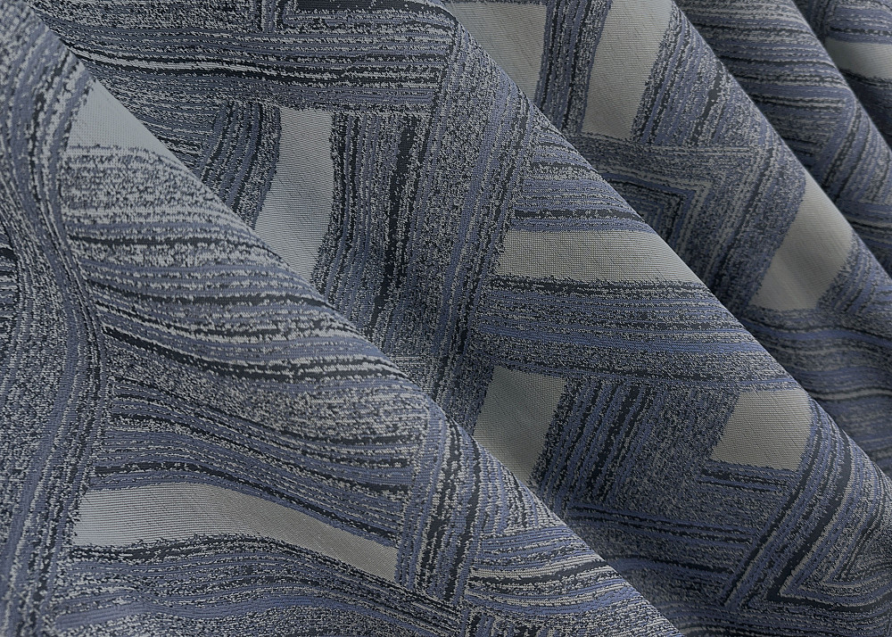 Комплект штор на люверсах VR-Textil Жаккард Mystery № 1628ш Синий с серым 150х270 см 2 шт (37-0206) Киев - изображение 7