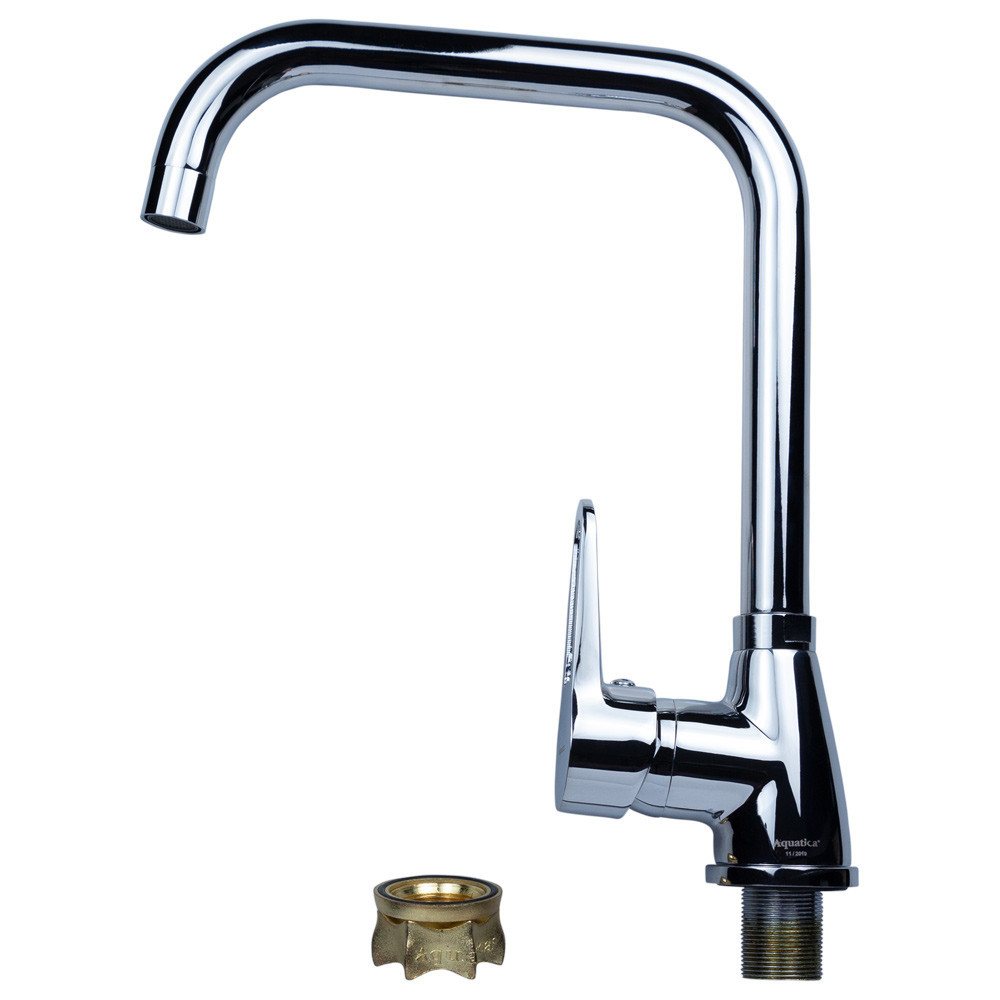 Смеситель HL Ø35 для кухни Г-гусак на гайке AQUATICA HL-4B230C (9734110) Киев - изображение 4