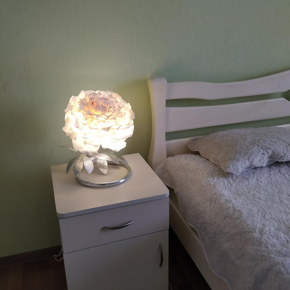Світильник-нічник "Білий півонія на сріблі" Дніпро - фото 7