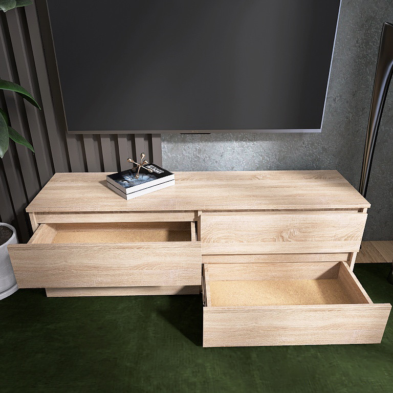 Тумба под телевизор Эверест ЛТВ-1400 Лайт 140х38х49 см Дуб сонома (DTM-4671) Львов - изображение 7