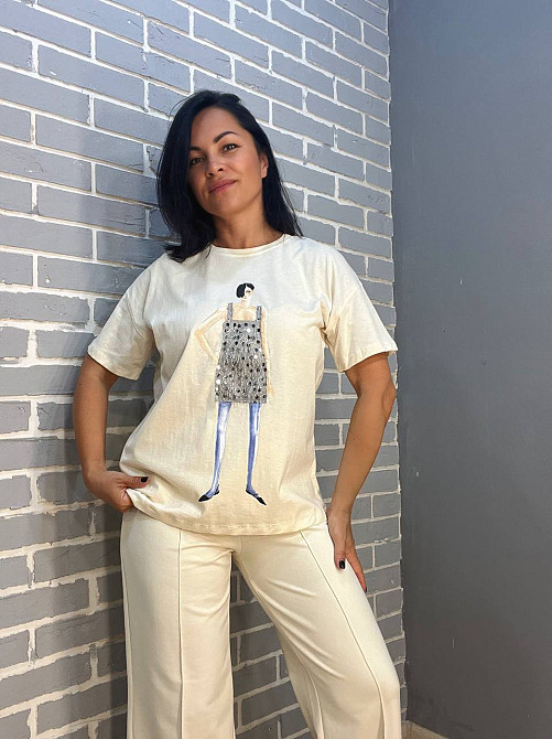 Брюки женские MY CITY 8286 палаццо-клеш с высокой посадкой черные, черный, SM Киев - изображение 10