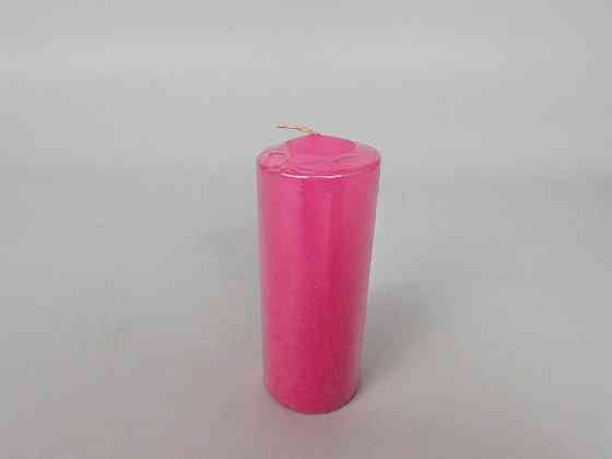 Цветная Цилиндр парафиновая свеча (60/150) РОЗОВАЯ крашеная  внутри белая (1 шт) Харьков