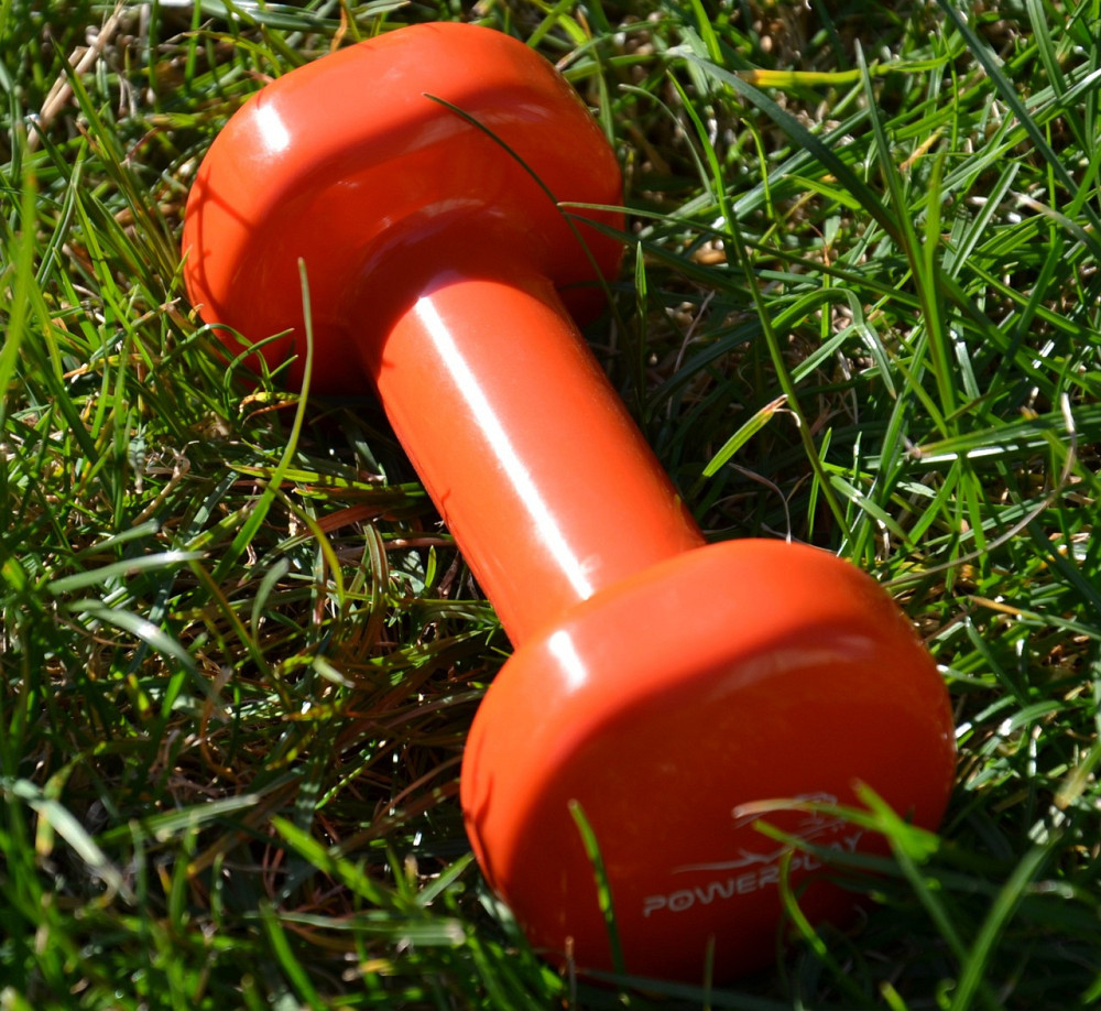 Гантель для фітнесу вінілова PowerPlay 1 кг. помаранчева 1шт /  маленькі гантелі Київ - фото 9