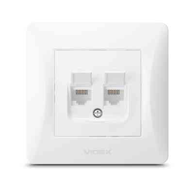 Комп&apos;ютерна розетка Videx BINERA CAT6+CAT6 (VF-BNSK2PC6-W) Вінниця