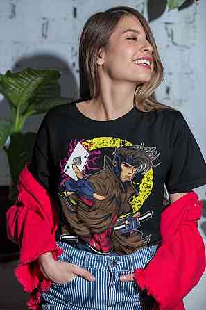 Футболка для мальчика аниме Гамбит Кард Трикк С оверсайз (рост от 165 до 180 ) Черний AnimeJ0559m Днепр