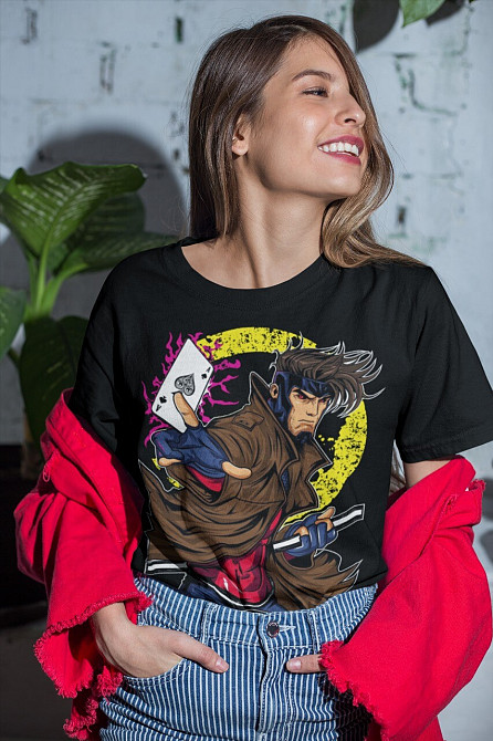 Футболка для хлопчика з аніме принтом Гамбіт Кард Трікк С оверсайз (зріст від 165 до 180) Чорний AnimeJ0559m Дніпро - фото 6