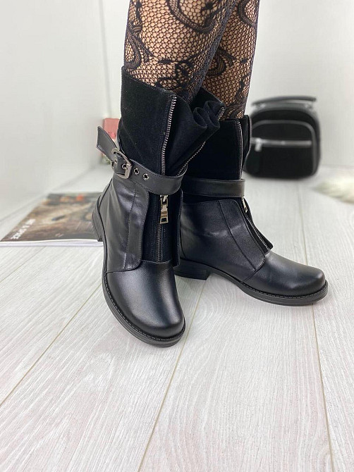 Черевики жіночі M.KRAFT чорні натуральна шкіра зима висота 20см каблук 4см (2482) 37р.41р. Коломыя - изображение 8