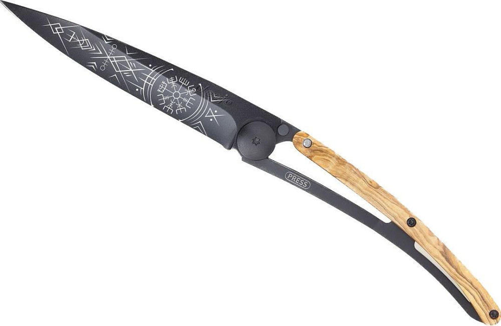 Универсальный Складной Нож с лазерной гравировкой Указатель викинга Deejo 