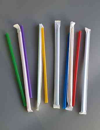 Трубочка с гофрой d6.8-21см в индивид. упаковке Микс (200 шт) Харків