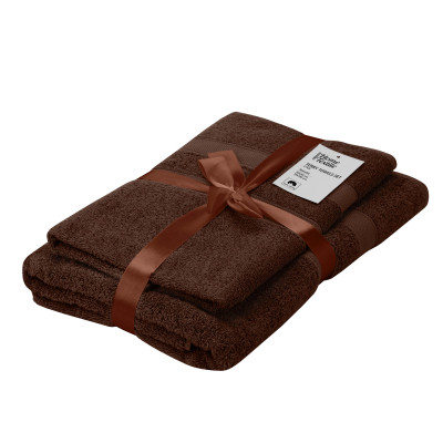 Полотенце Ardesto набор махровых Splendid 50х90 см, 70х140 см, 2шт, 100% хлопок, коричневый (ART2359BR) Винница - изображение 1