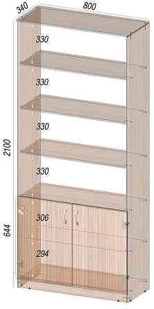 Тумба офисная ОС-2, Венге Магия, 800/340/2100 Львов