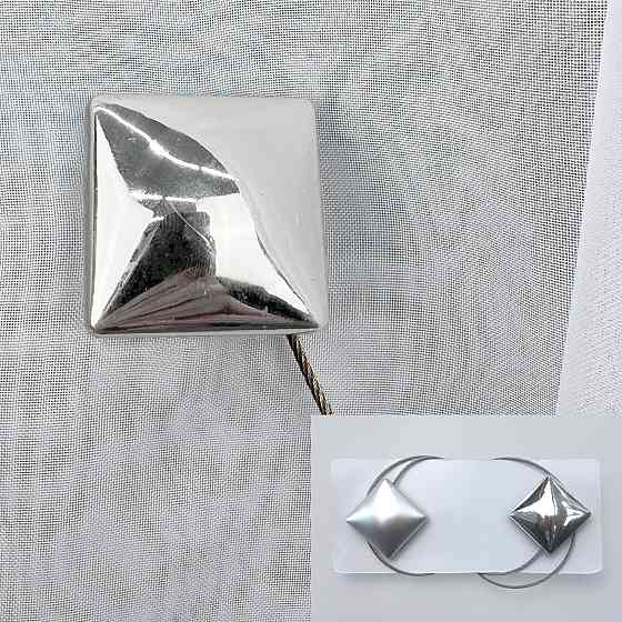 Магниты для штор и гардин Квадрат двусторонние набор 2 шт Серебристый (81-284) Киев