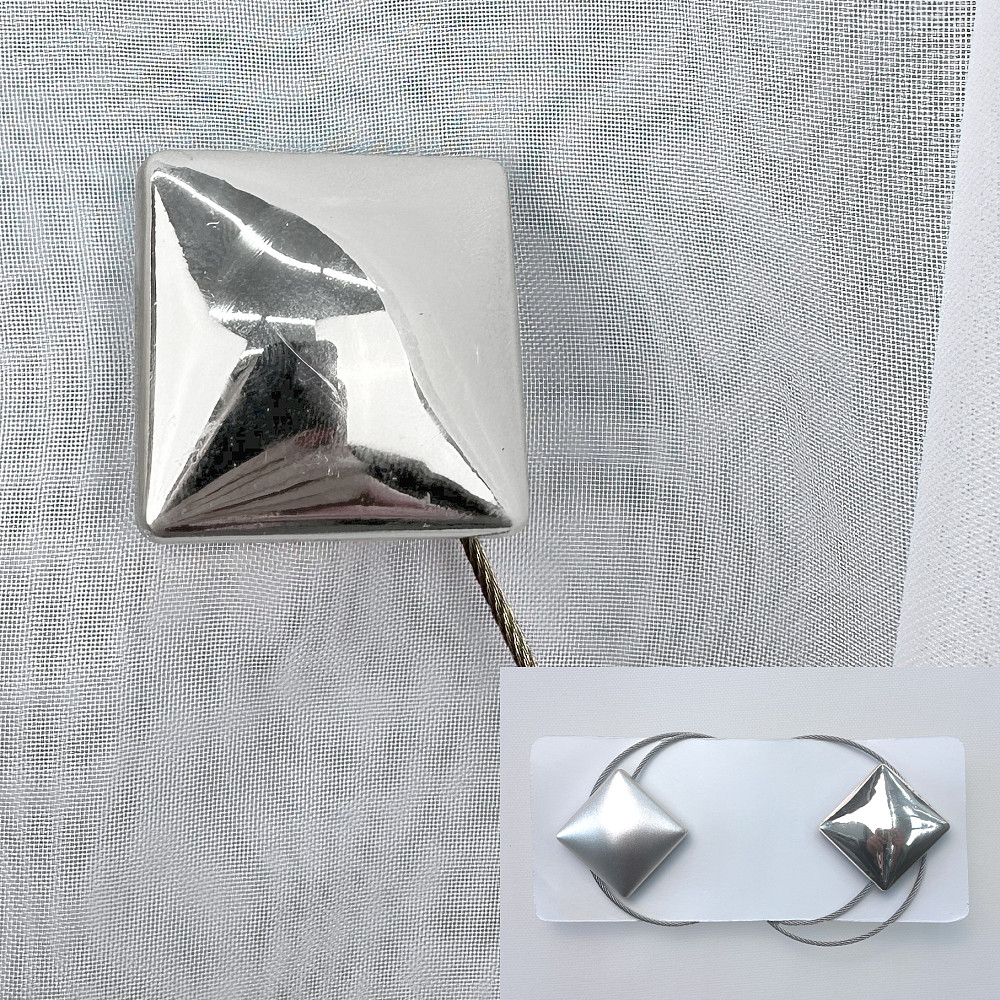 Магниты для штор и гардин Квадрат двусторонние набор 2 шт Серебристый (81-284) Киев - изображение 1