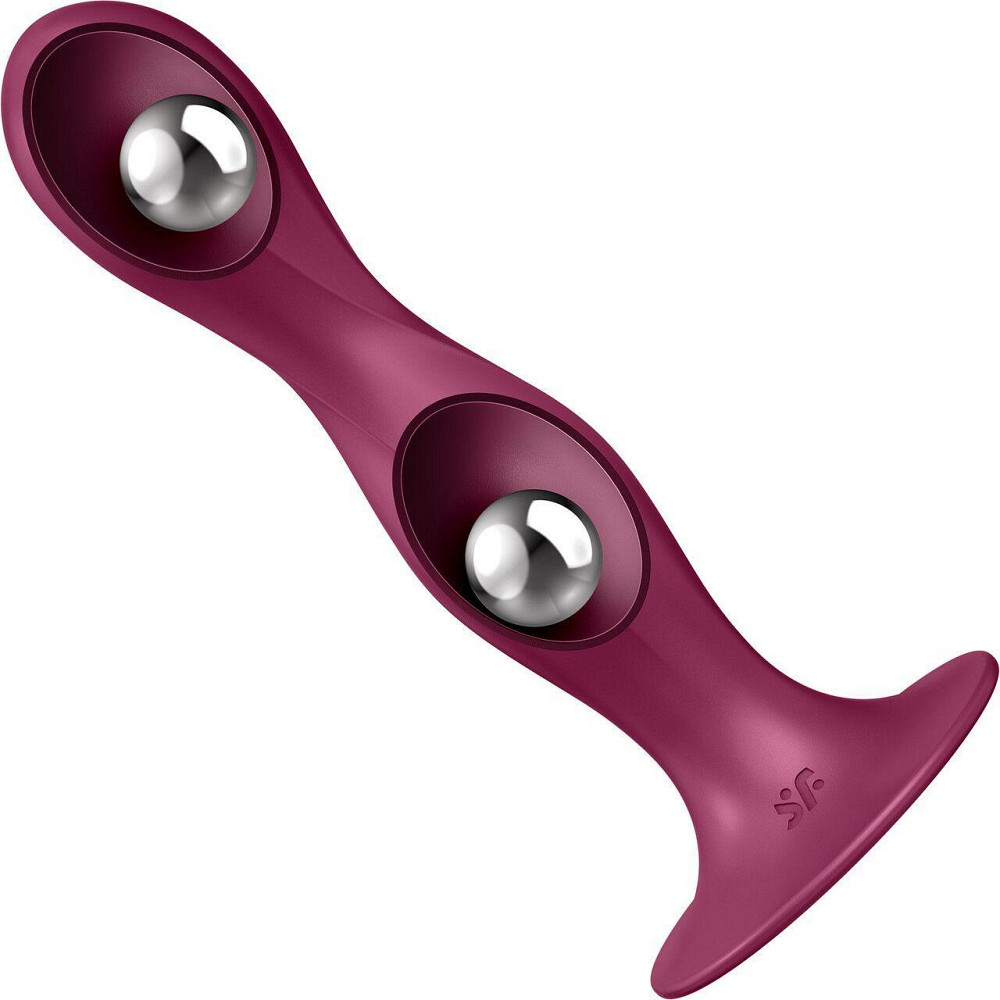 Дилдо Satisfyer Double Ball-R Red, унисекс, подвижные шарики внутри, на присоске Sex Aura Киев - изображение 3