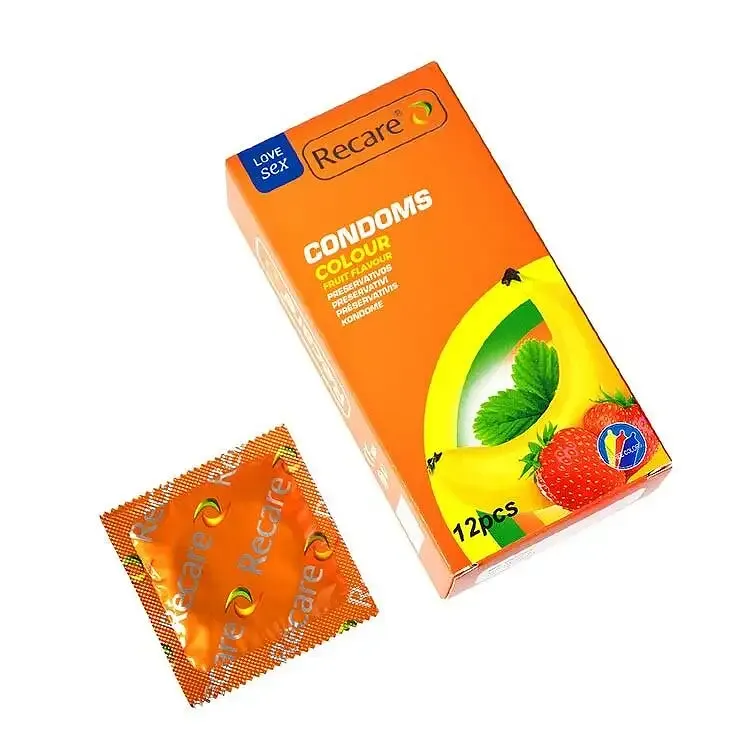 Презервативи Recare Color Fruit Flavour Condoms 12 шт, аромати: м'ята, банан, полуниця Львів - фото 2